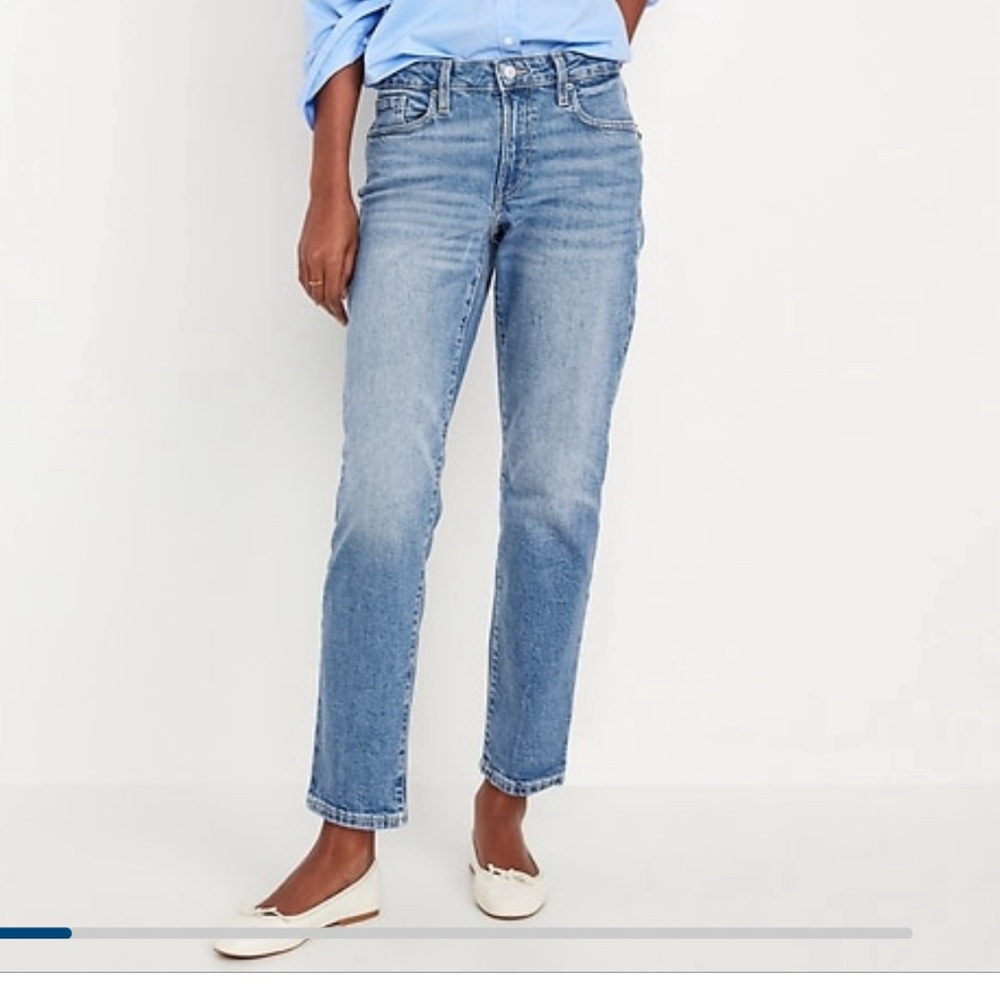 Old Navy Mid Rise OG Straight Ankle Jeans 4P Cher 99%Cotton 1%Spandex Elastane